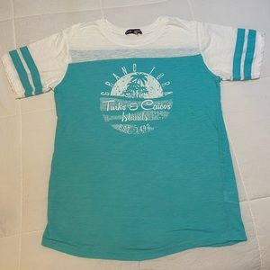 Turks and Caicos Teal Jersey Type Shirt - Large